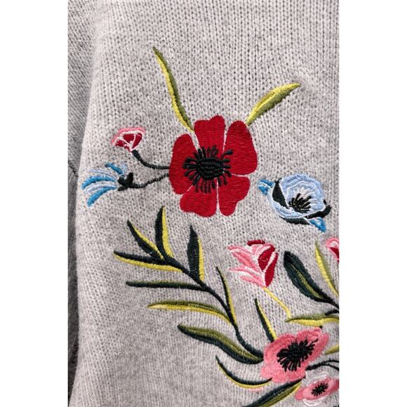 Romeo Juliet Couture Floral Poppy Embroidered Oversized Grandmacore Small - Picture 5 of 10